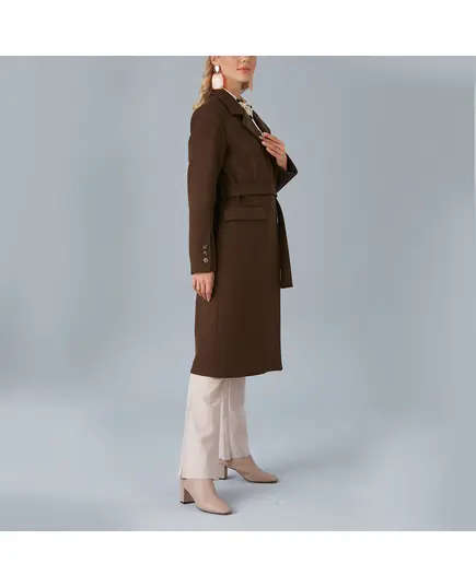 Coat with Belt and Arm Button - Women's Wear - Turkey Fashion