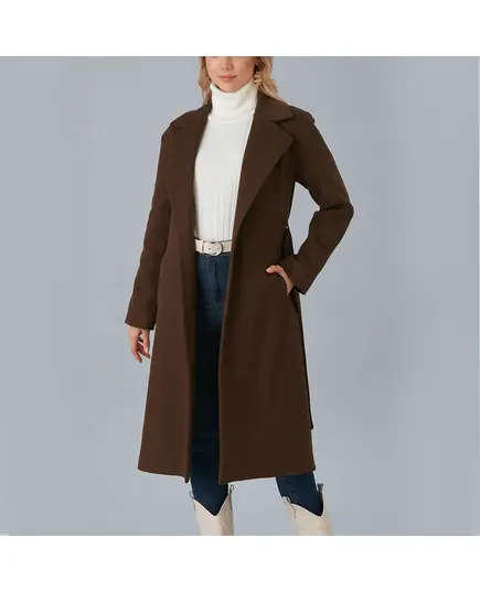 Coat with Belt and Drop Shoulder - Women's Wear - Turkey Fashion