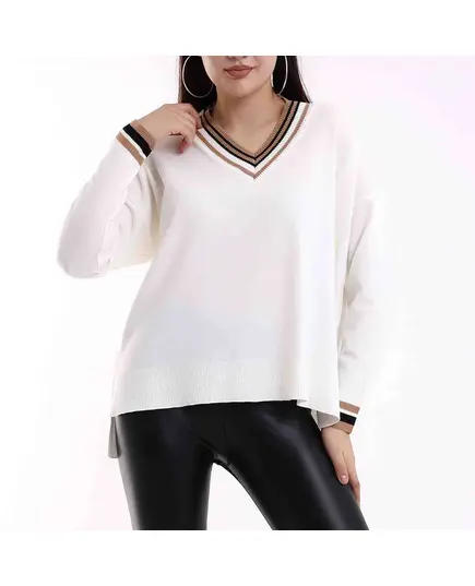 Long Sleeve Tricot Sweater - Women's Wear - 70% Cotton & 30% Polyester