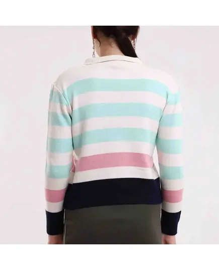Long Sleeve Sweater With Polo Neck - Women's Wear - 70% Cotton & 30% Polyester