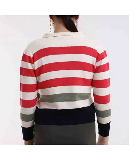 Long Sleeve Sweater With Polo Neck - Women's Wear - 70% Cotton & 30% Polyester