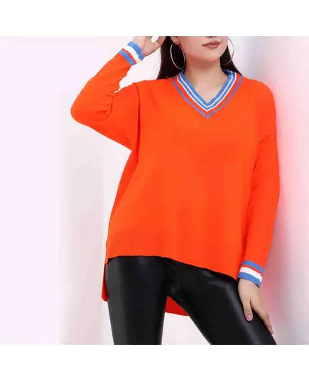 Long Sleeve Tricot Sweater - Women's Wear - 70% Cotton & 30% Polyester