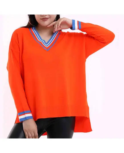 Long Sleeve Tricot Sweater - Women's Wear - 70% Cotton & 30% Polyester