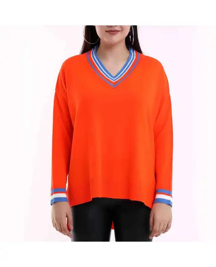 Long Sleeve Tricot Sweater - Women's Wear - 70% Cotton & 30% Polyester