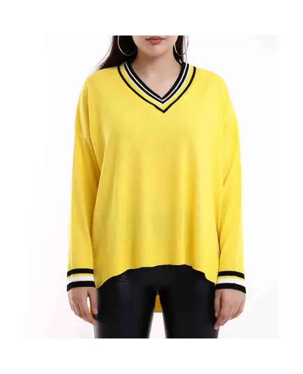 Long Sleeve Tricot Sweater - Women's Wear - 70% Cotton & 30% Polyester