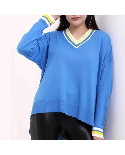 Long Sleeve Tricot Sweater - Women's Wear - 70% Cotton & 30% Polyester