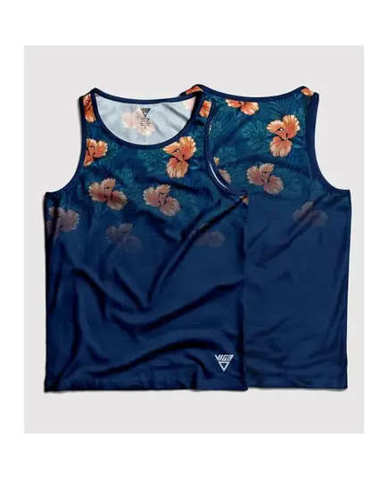 Sleeveless Printed Sports Tank Top Flowers - Men's Wear - Polyester