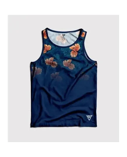 Sleeveless Printed Sports Tank Top Flowers - Men's Wear - Polyester