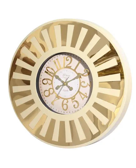 Revello Saat - Modern Wall Clock - Gold & Cream - Round Design