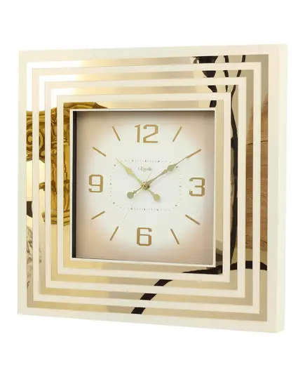 Revello Saat - Modern Wall Clock - Gold & Cream - Square Design