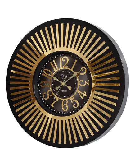 Revello Saat - Modern Wall Clock - Black & Gold - Round Design