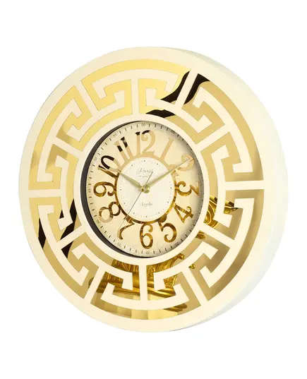 Revello Saat - Modern Wall Clock - Gold & Cream - Round Design