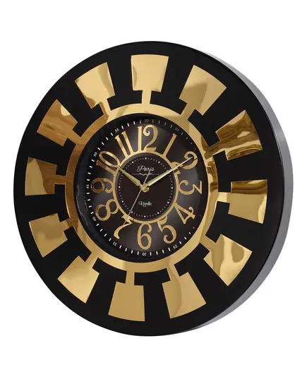 Revello Saat - Modern Wall Clock - Black & Gold - Round Design