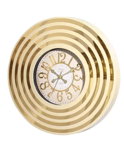 Revello Saat - Modern Wall Clock - Gold & Cream - Round Design