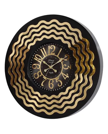 Revello Saat - Modern Wall Clock - Black & Gold - Round Design