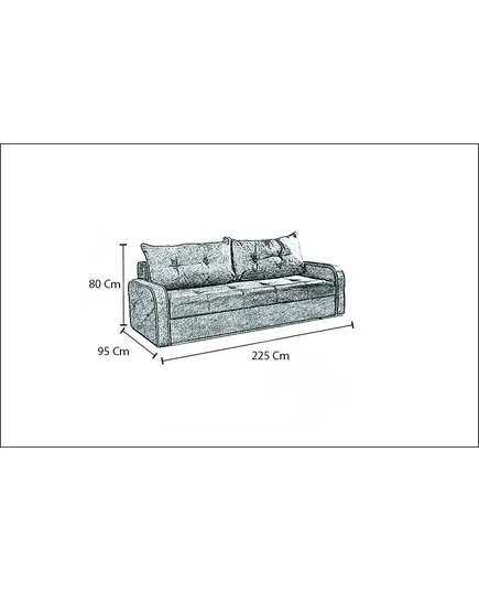 BedNHome - Modern Sofa Bed - Red Beech Wood Matrial - 225 × 95 × 80 cm