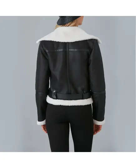 معطف بياقة مع تفاصيل حزام - ملابس نسائية - الموضة التركية - Vista - تجارة هب