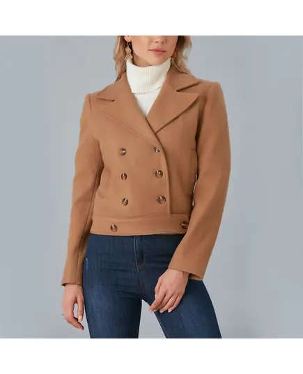 Coat with Short Front Double Button Collar - Women's Wear - Turkey Fashion