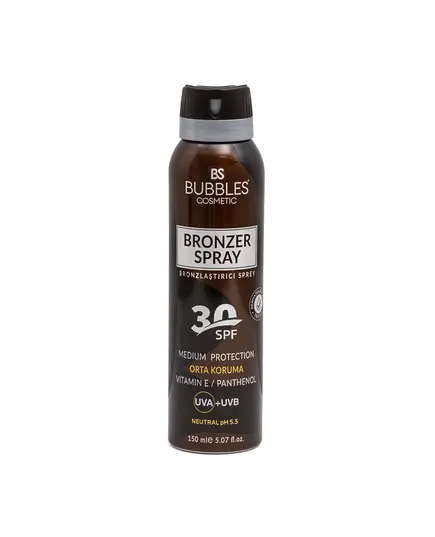 Bronzer Spray With Vitamin E & Panthenol ( Medium Protection ) Neutral pH 5.5 - 150 ml​ - Bubbles Cosmetics Tijarahub