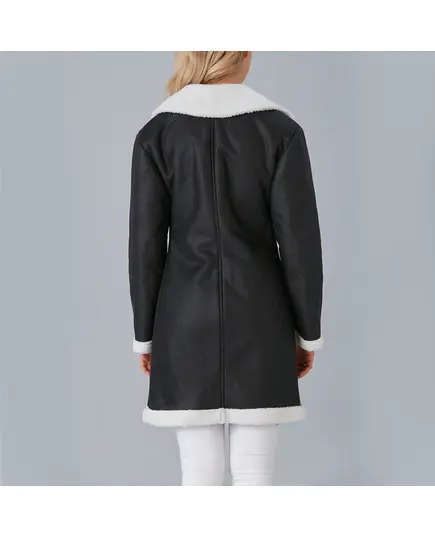 Coat with Furry Buttoned Collar - Women's Wear - Turkey Fashion