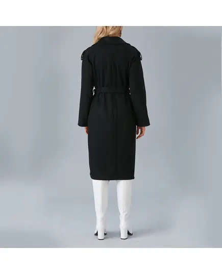 معطف بأكتاف وحزام - ملابس نسائية - الموضة التركية - Vista - تجارة هب