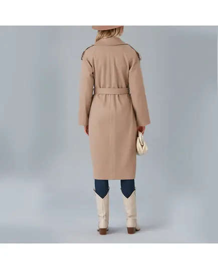 Coat with Shoulder Detail and Belt - Women's Wear - Turkey Fashion