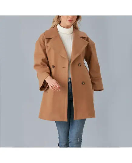 Coat with Short Collar Buttoned - Women's Wear - Turkey Fashion