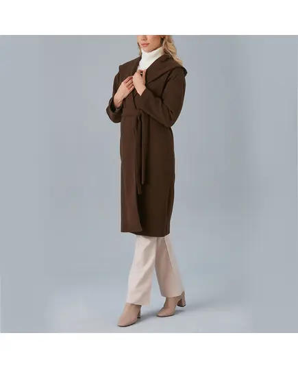 Coat with Fixed Hooded and Set Belt - Women's Wear - Turkey Fashion