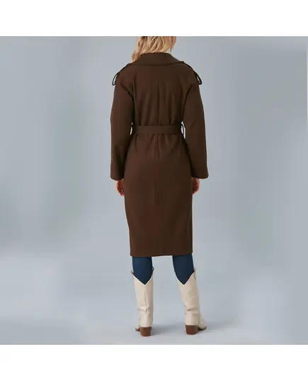 Coat with Shoulder Detail and Belt - Women's Wear - Turkey Fashion