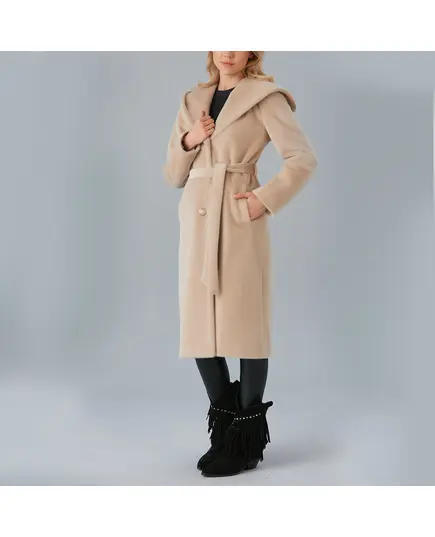 Coat with Hooded and Belt Detail - Women's Wear - Turkey Fashion