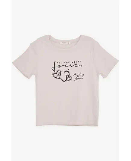 Text Design Casual T-Shirt - Girls' Wear - Cotton