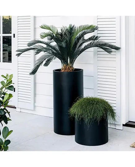 Cylender Pot Fiberglass - Handmade - Wholesale - Outdoor Garden - 40 × 40 cm - Unique Pots & Plants Tijarahub