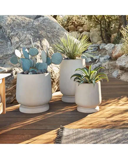 Handmade - Fiberglass Oval Pot - Outdoor Decoration - Wholesale - Unique Pots & Plants - 75 cm×45 cm TijaraHub