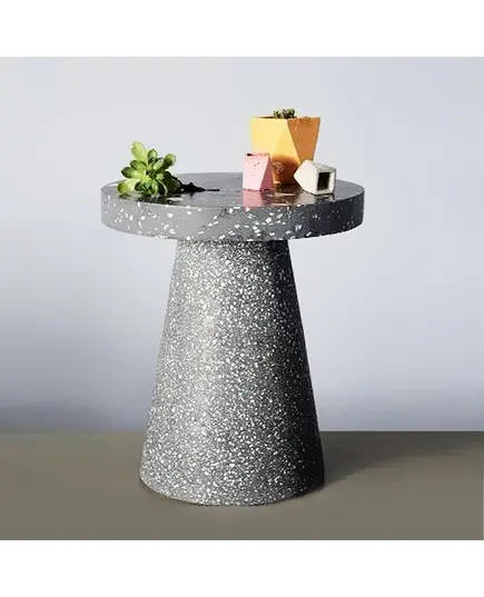 Terrazzo Chic 50 x 70 cm - Wholesale Stylish Grey Stone Side Table for Modern Spaces - Shaheen Farouk Designs - tijarahub