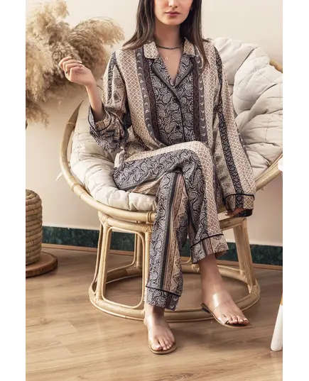 High Quality Olive Buttoned Pajama - Women's Sleepwear - Cotton - Comfortable