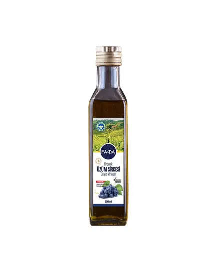 Organic Grape Vinegar 500 ml - Pure Fruit Essence, Preservative-Free - Faida