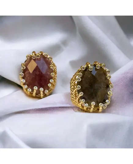 Yomn Jewellery - Rings - B2B - Fashioned from Cut Brass - Gold 18k and Gemstones - Tijarahub