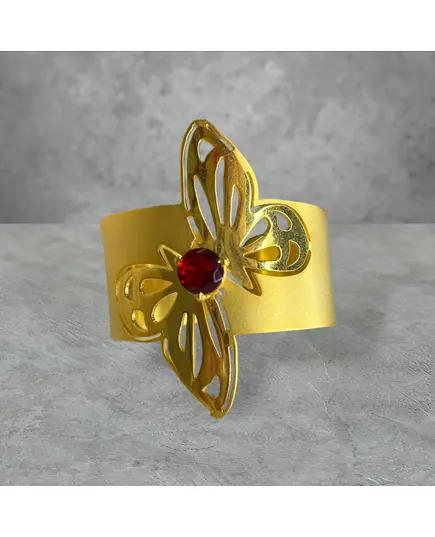 Red Heart Butterfly Bangle - Handmade Jewelry - B2B - Plated Egyptian Gold 18k - Model: Y.BB 0020 - Tijarahub