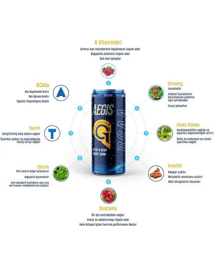 Energy Drinks - Wholesale - BCAA Sugar Free Energy Drink 250 ml - Aegis Tijarahub