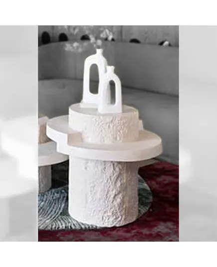 Handmade Coffee Table 60 x 60 cm - Waterproof Polyester Stone Furniture - Shaheen Farouk Designs - TijaraHub