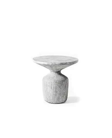 Durable Grey D Table - Handcrafted Polyester Stone Furniture - 50 x 70 cm - Shaheen Farouk Designs​ - tijarahub