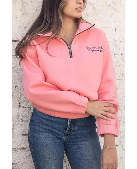 Stylish Blush Pink Oversized Sweatshirt - Wholesale Women Clothing - Cotton - High Quality - Tijarahub