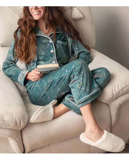 High Quality Genzary Buttoned Pajama - Wholesale Women Clothing - Women's Homewear - Cotton - Luxurious - Tijarahub