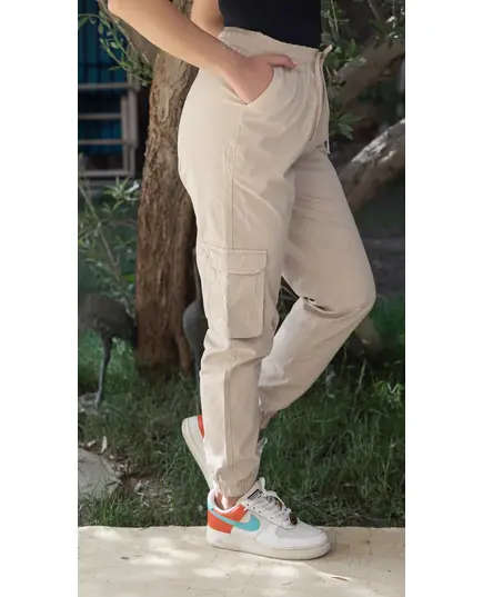 High Quality Beige Cargo Pants - Wholesale Clothing - Women's Clothes - Gabardine - Comfortable​ - Tijarahub