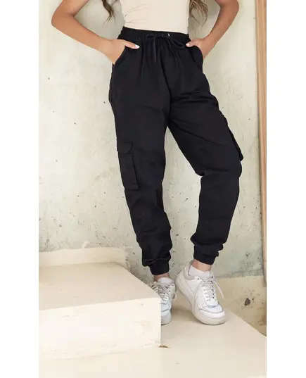 Premium Quality Black Cargo Pants - Wholesale Clothing - Women's Clothes - Gabardine - Stylish - Tijarahub