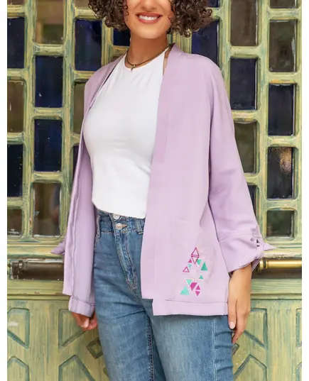 High Quality Purple Casual Embroidered Kimono - Wholesale Clothing - Women's Clothes - Stylish - Tijarahub