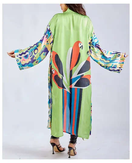 Elegant Jungle Jewels Long Cardigan - Wholesale - Fashion for Women - Crepe - 130 cm - Tijarahub