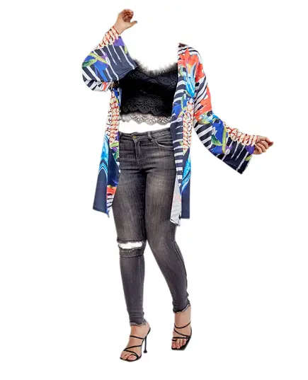 Premium Quality Blue Wings Short Cardigan - Buy In Bulk - Fashion for Women - CY - 85 cm - Tijarahub