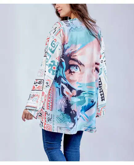Stylish Painted Beauty Short Cardigan - Wholesale - Fashion for Women - Satin Silk - 85 cm - Tijarahub