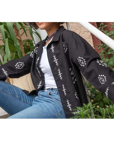 High Quality Black Embroidered Summer Jacket - Wholesale - Women's Clothing - Cotton and Linen - Stylish - Tijarahub